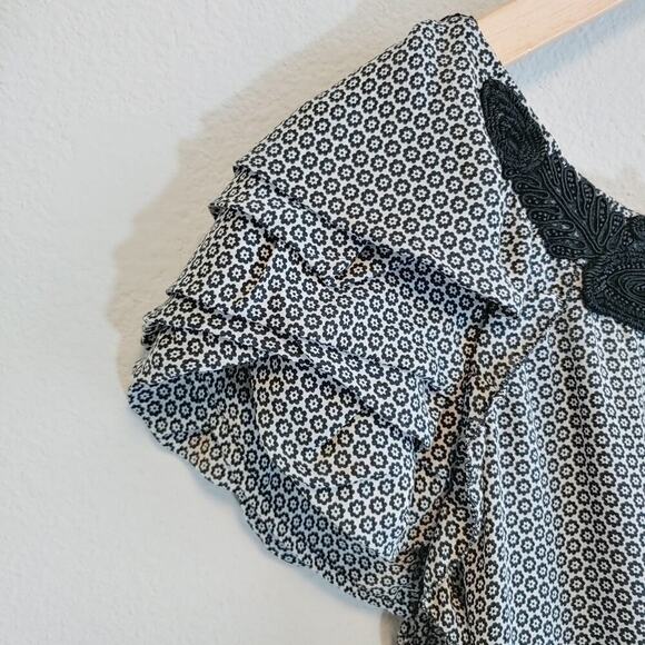 Anthropologie Leifsdottir Silk Short Sleeves Romantic Pullover Blouse Sz 12 - Picture 4 of 11